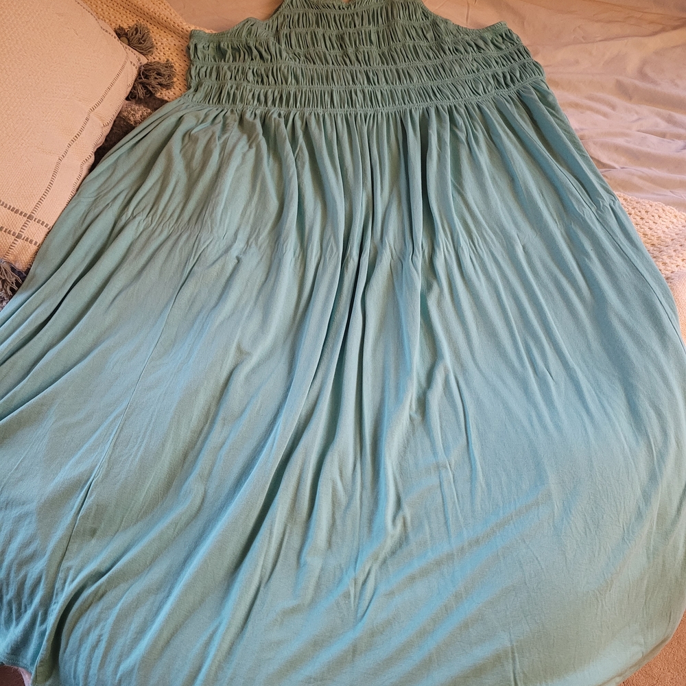 Lane Bryant Teal Gathered Dress
